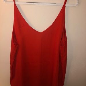 Bright red tank top